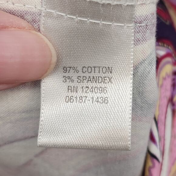 C.J. Banks Purple Pink Paisley Cropped One-Button Swing Jacket Women's Plus 2X - Picture 5 of 11